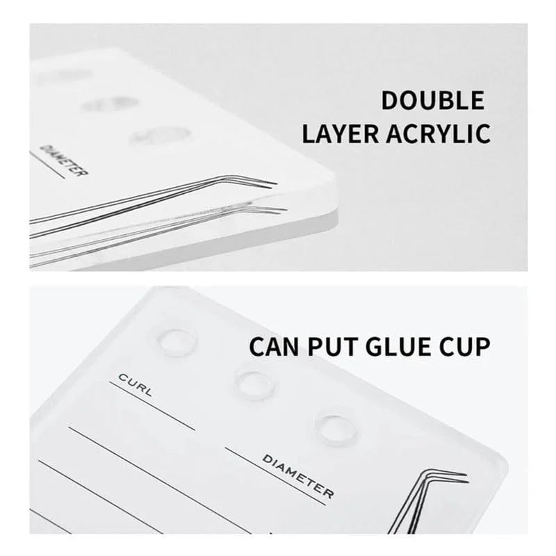 Acrylic Lash Extension Pallet Kit | 7–15mm Scale & Tweezer Holder Lash Extension Organizer QXL
