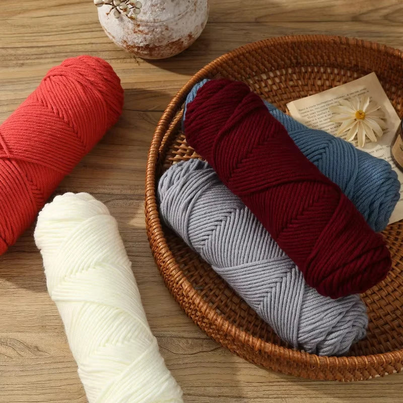 100g 8-Ply Milk Cotton Yarn – Soft Knitting & Crochet Yarn Hand Knitting Yarn QXL