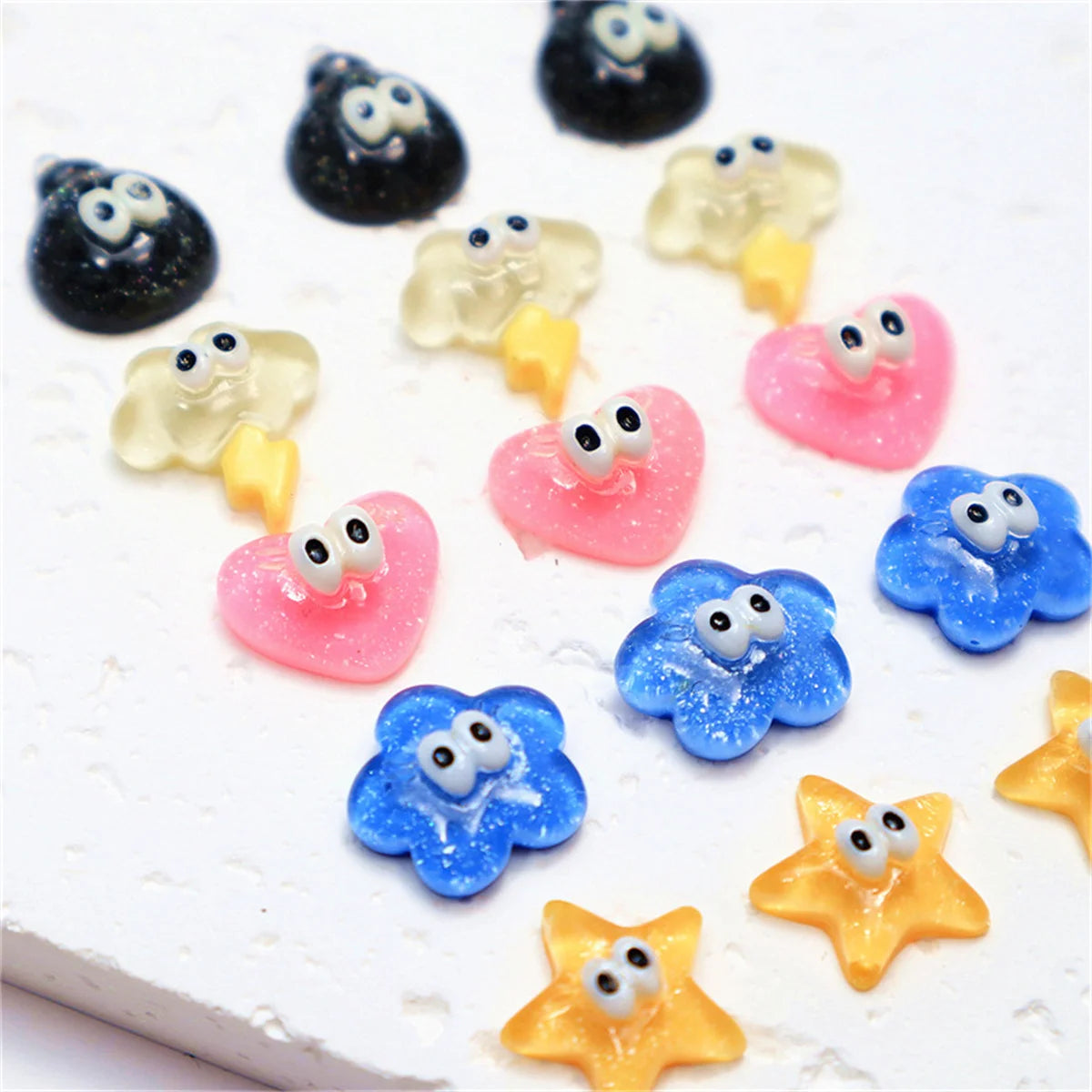 20-Pack 3D Kawaii Resin Nail Charms | Mixed DIY Manicure 3D Nail Art Charms QXL