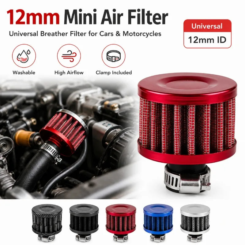 12mm Mini Mushroom Breather Filter | Car & Motorcycle Breather Filter QXL