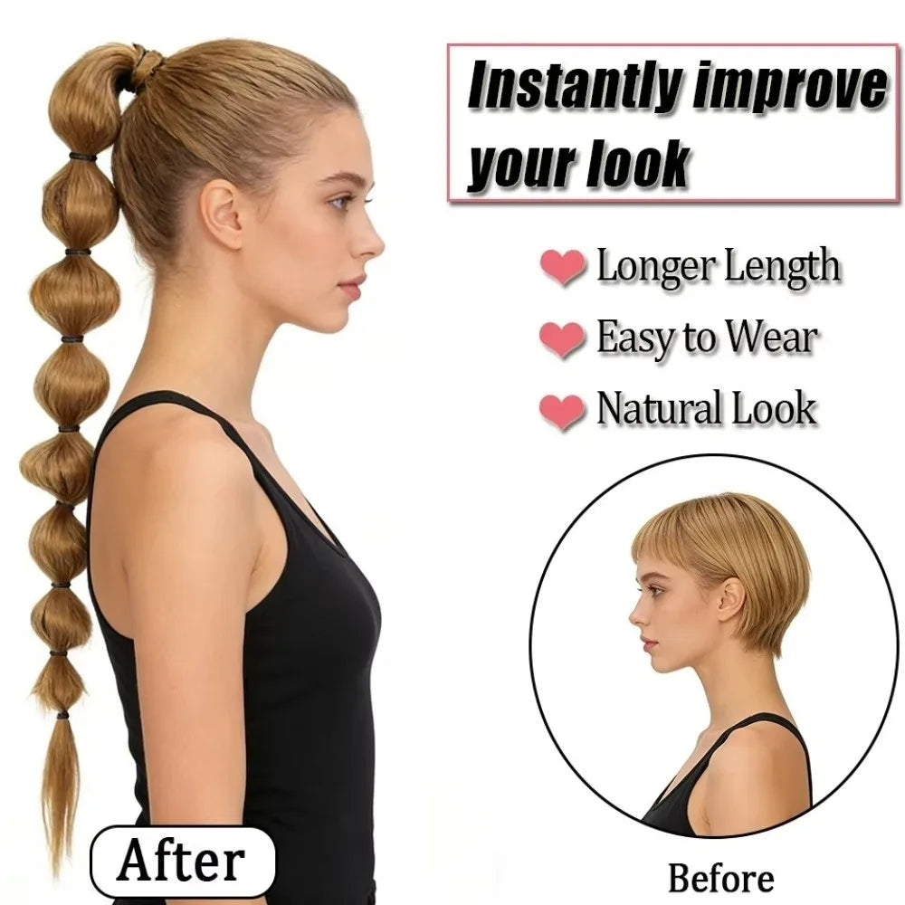 75cm Bubble Ponytail Extension – Fluffy African Style Ponytail Hair Extension QXL