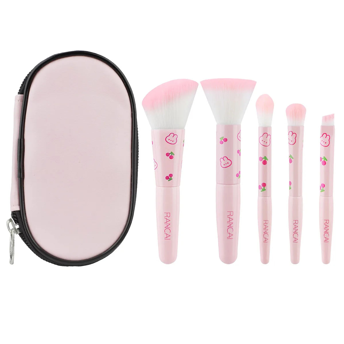 RANCAI 5-Piece Compact Makeup Brush Set with Case Makeup Brush Set QXL 5pcs with bag1