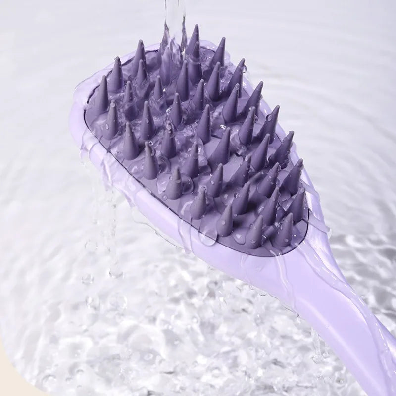 Silicone Shampoo Brush Scalp Massager | Long Handle Comb Scalp Massage Brush QXL