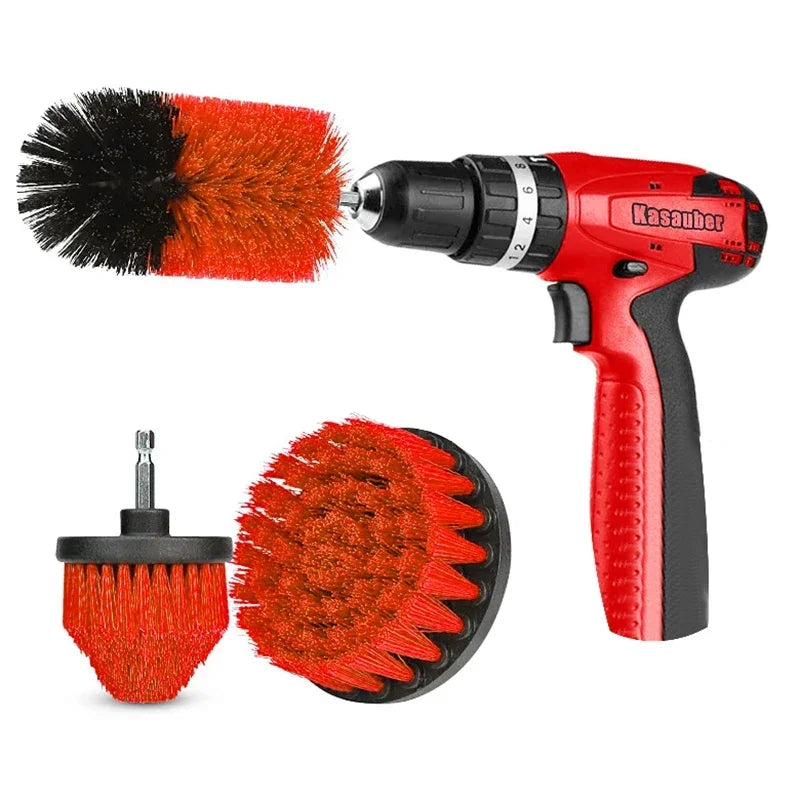 EAFC Drill Scrubber Brush Kit 3-Pc & 5-Pc | Nylon Cleaning Set Drill Scrubber Brush Kit QXL