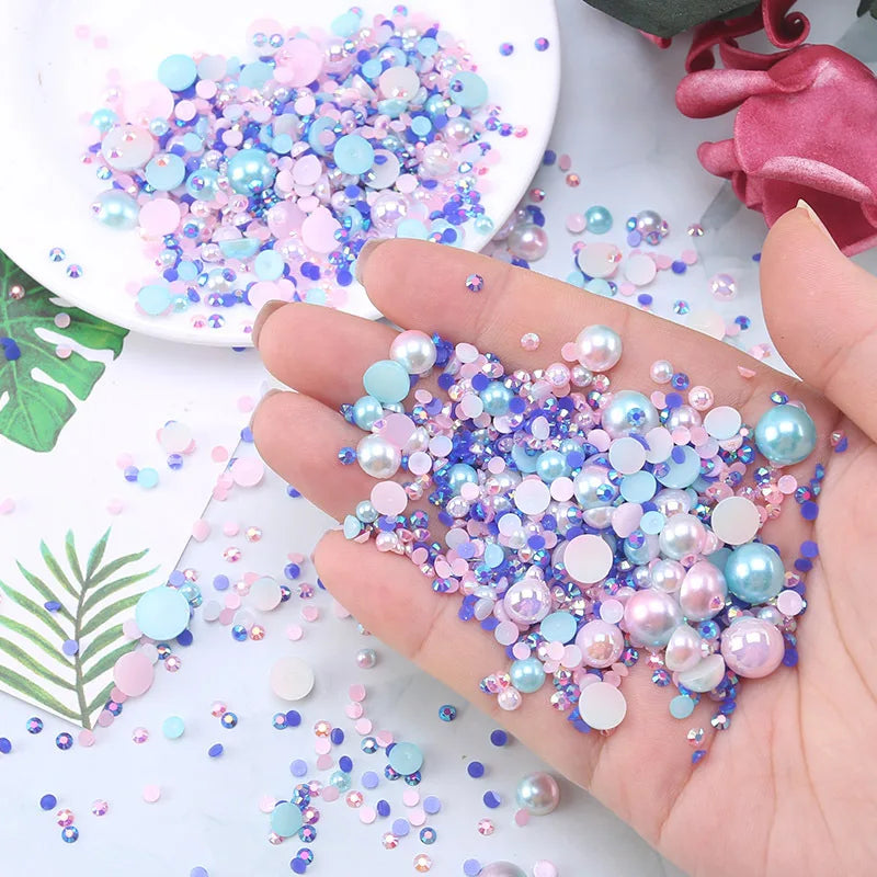 Kawaii 3D Resin Nail Art Charms | Mixed Pearl & Cartoon Decor Nail Art Charms QXL