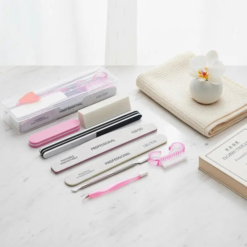 8-Piece Manicure Set – Nail Files, Cuticle Pusher & Case Manicure Tool Set QXL
