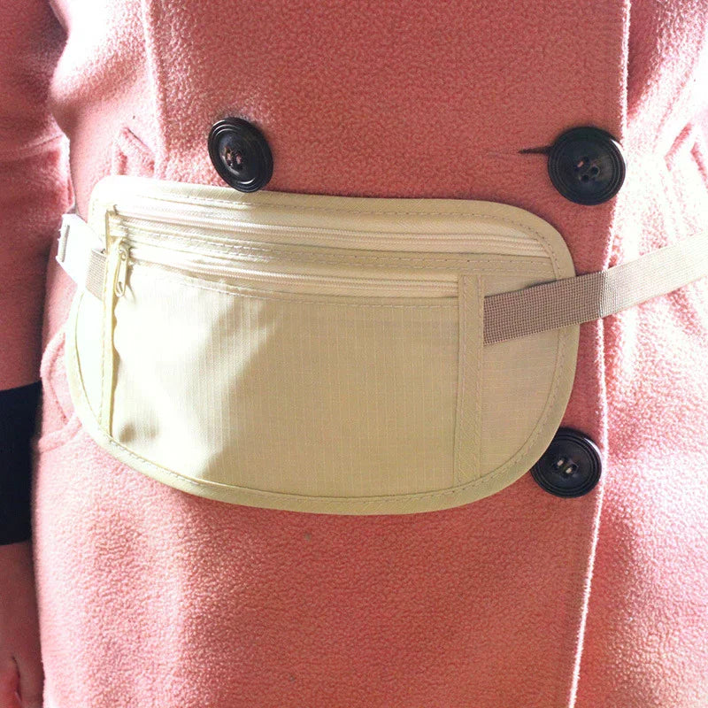 Invisible Travel Money Belt | RFID Passport Waist Pouch Travel Money Belt QXL