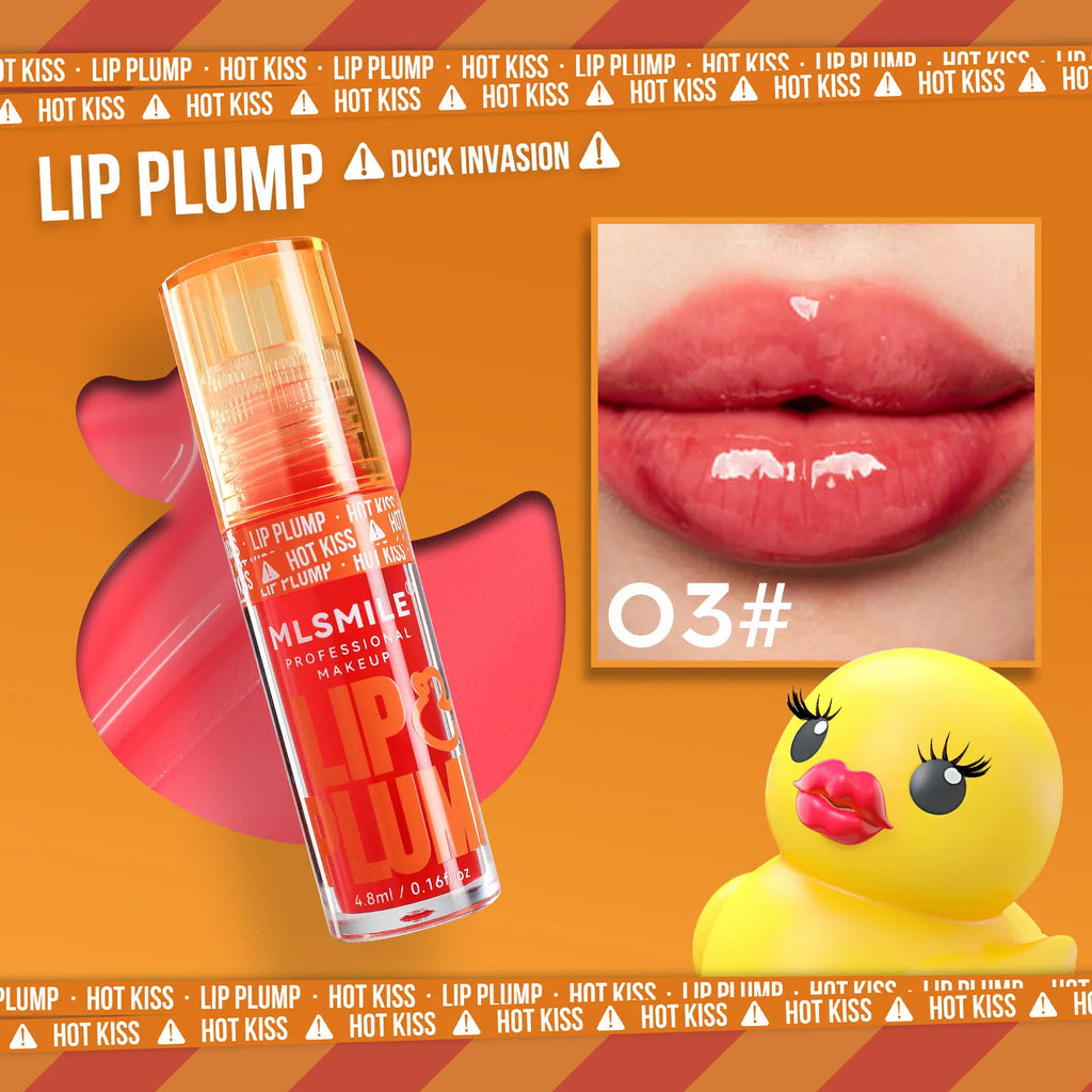 MLSMILE Duck Lip Plumping Oil Gloss | Mirror Shine 6 Shades Plumping Lip Oil Gloss QXL 03