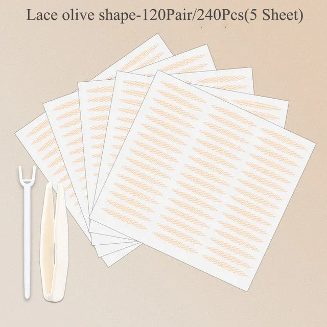 Invisible Double Eyelid Tape Strips – Natural Eye Lift Eyelid Tape Strips QXL Lace-Olive-240pcs