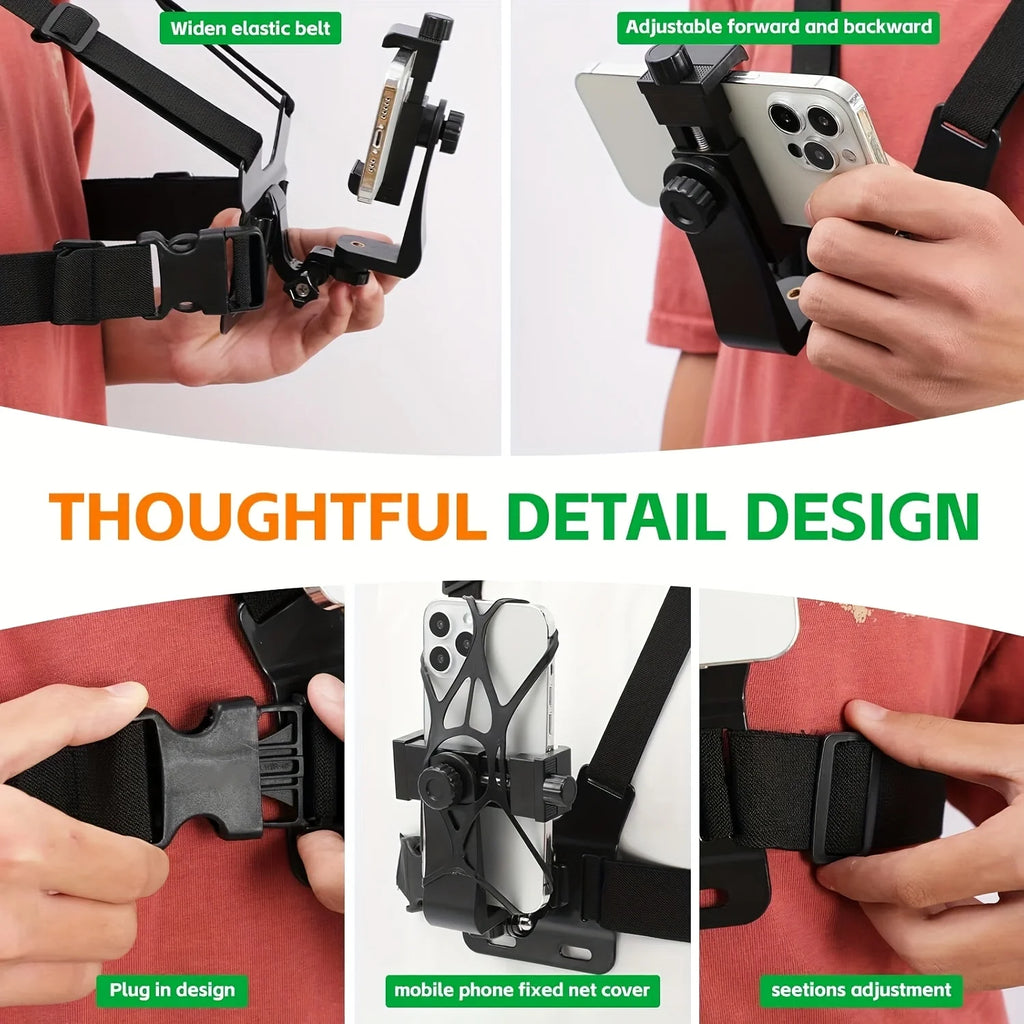 Chest Strap Phone Mount | Anti-Shake Hands-Free Holder Chest Phone Mount QXL