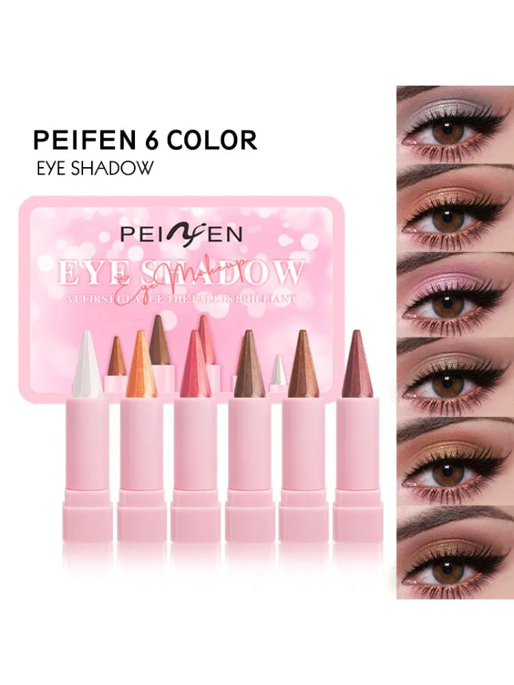 6-Piece Metallic Eyeshadow Stick Set | Glitter & Shimmer Pens Eyeshadow Stick Set QXL P9051