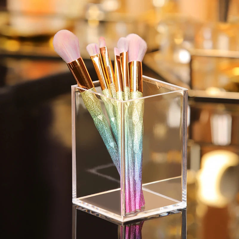 Acrylic Makeup Brush Holder & Desk Cosmetic Organizer Makeup Brush Holder QXL