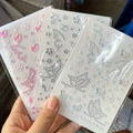 3-Pack Rhinestone Butterfly & Flower Face Gem Stickers Face Gem Stickers QXL 3pcs