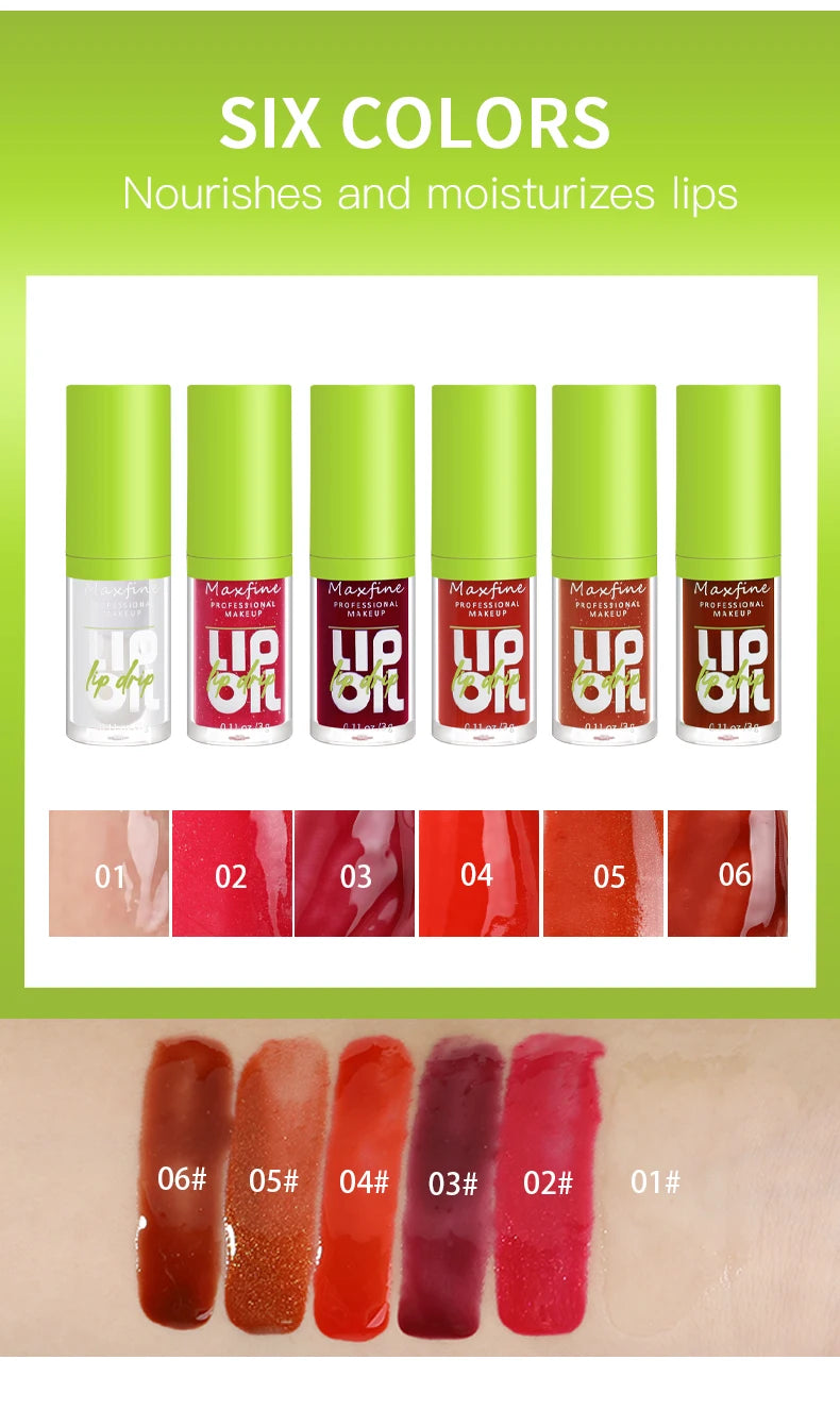MAXFINE 6-Shade Moisturizing Lip Gloss | Luminous Oil Finish Lip Gloss QXL