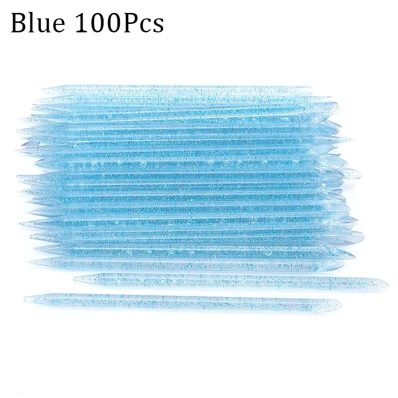 50/100-Pack Double-End Crystal Cuticle Pusher & Remover Sticks Cuticle Pusher Sticks QXL M489 Blue 100Pcs