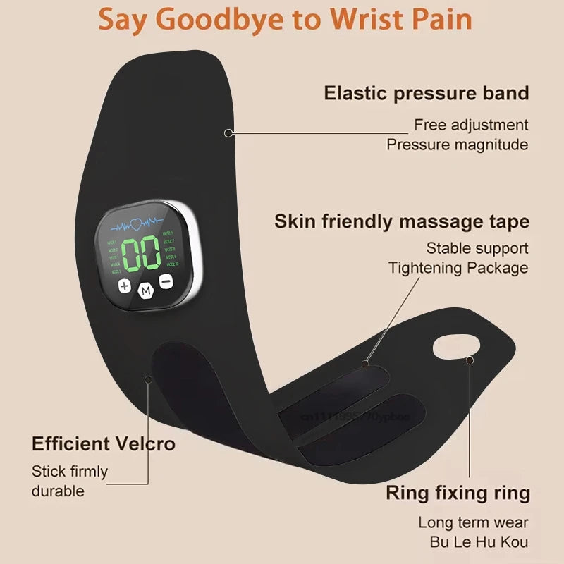 EMS Cordless Wrist Massager | 10 Modes, 29 Levels, Rechargeable Wrist Massager QXL