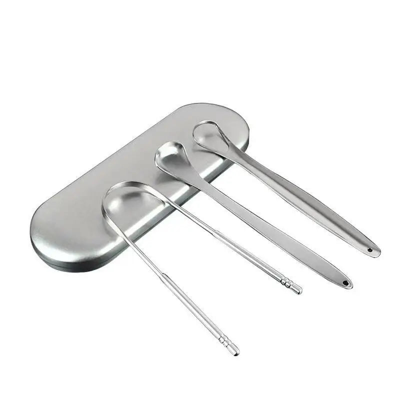 Stainless Steel Tongue Scraper Set | Fresh Breath Adults Tongue Scraper Set QXL