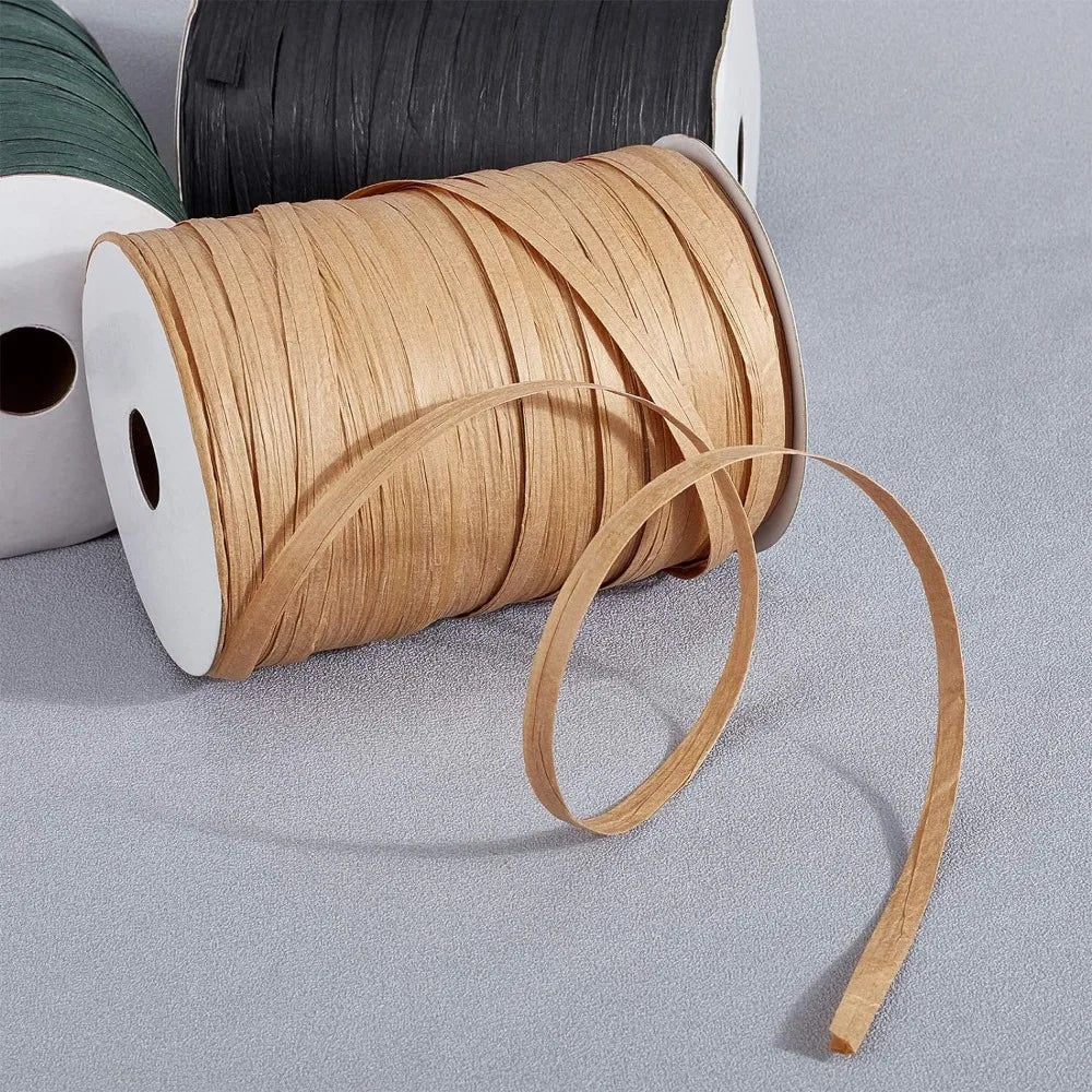 300m Natural Raffia Ribbon 6.5mm | Gift Wrapping & DIY Crafts Craft Ribbon QXL