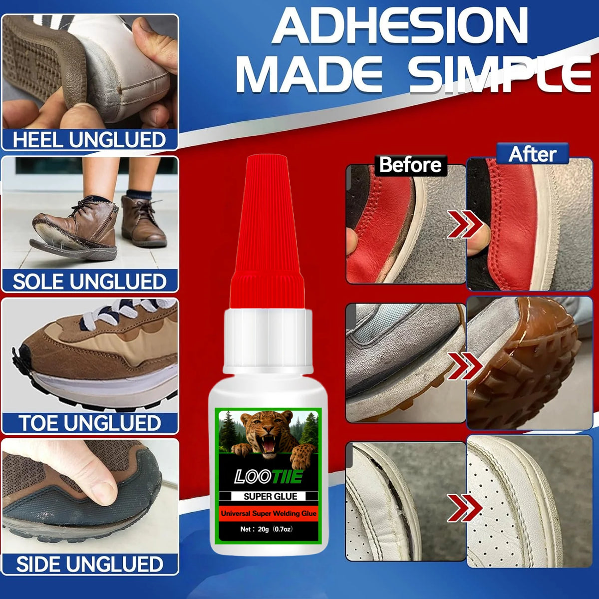 4×20g Waterproof Strong Glue – Shoes, Metal, Leather & More Multi-Purpose Adhesive QXL