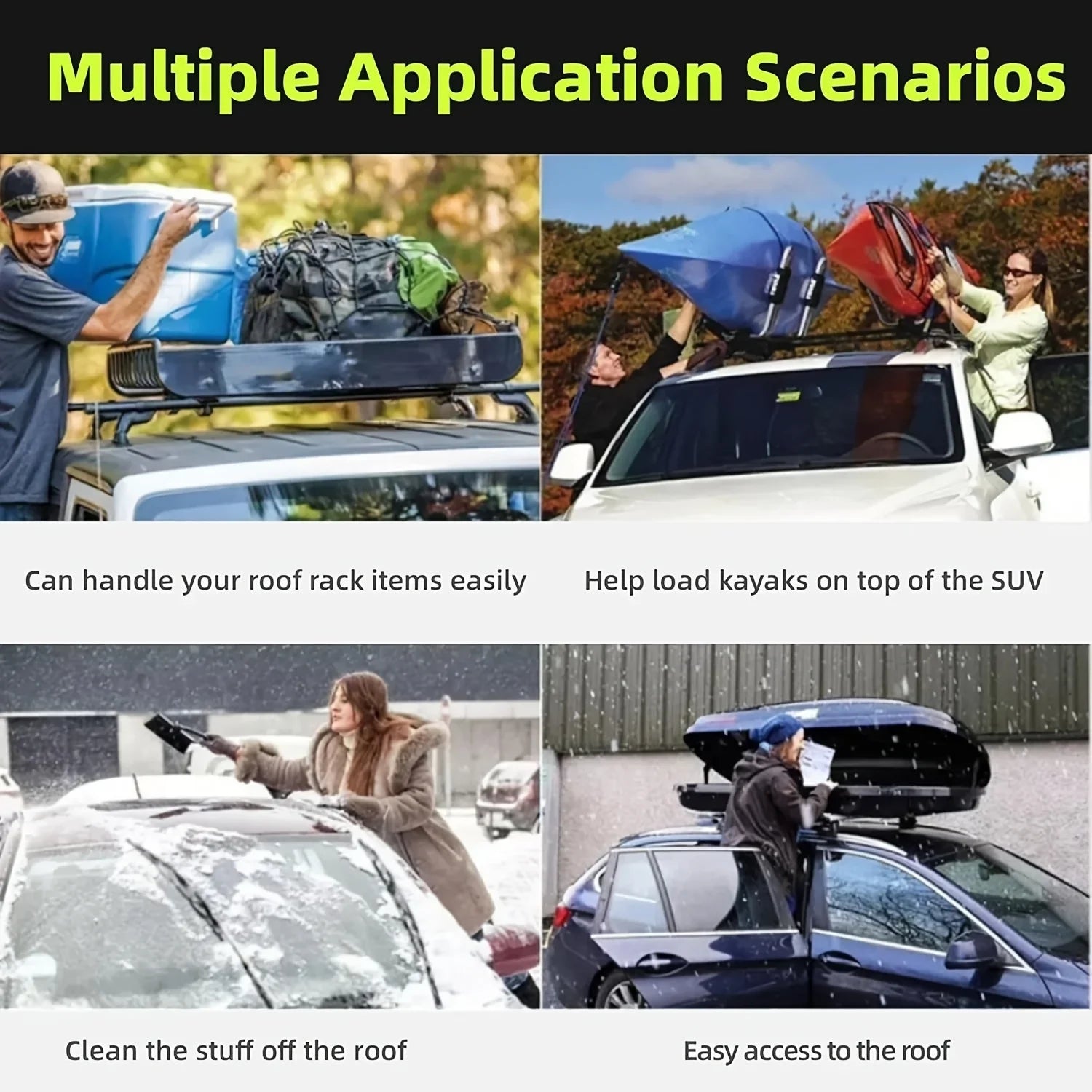 Aluminum Folding Car Door Step | Non-Slip SUV Roof Pedal Car Door Step QXL