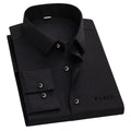 Men's Slim Fit Long Sleeve Business Casual Shirt | Logo Print Business Casual Shirt QXL A 1pc Black M
