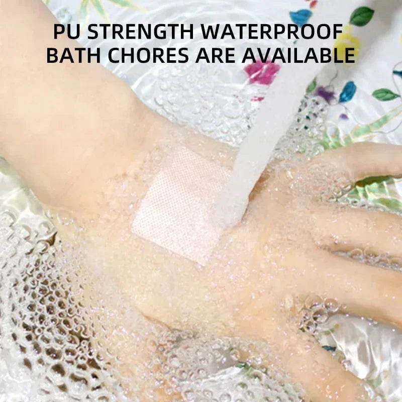 50-Pack Waterproof Transparent PU Square Bandage Stickers 38x38mm Adhesive Bandage Stickers QXL
