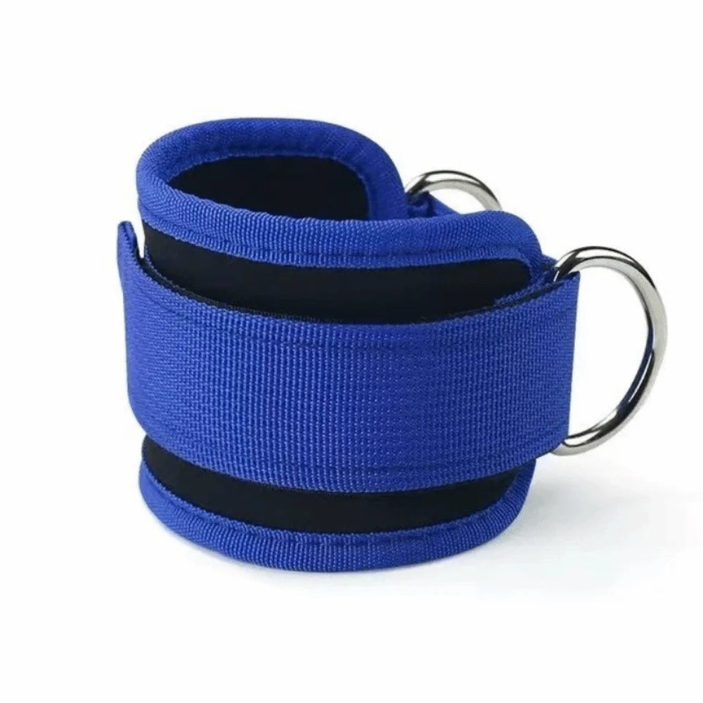 Neoprene Padded Gym Ankle Strap | Double D-Ring Cable Cuff Gym Ankle Strap QXL Dark Blue