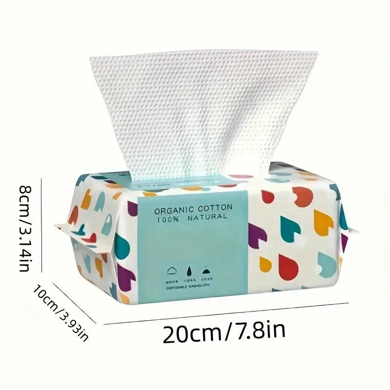 100-Pack Cotton Disposable Face Towels | Soft Makeup Remover Disposable Face Towels QXL