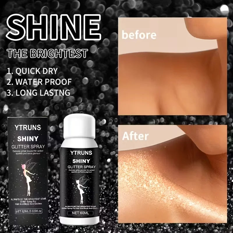 60ml Silver Hair & Body Glitter Spray | Long-Lasting Shimmer Body Glitter Spray QXL
