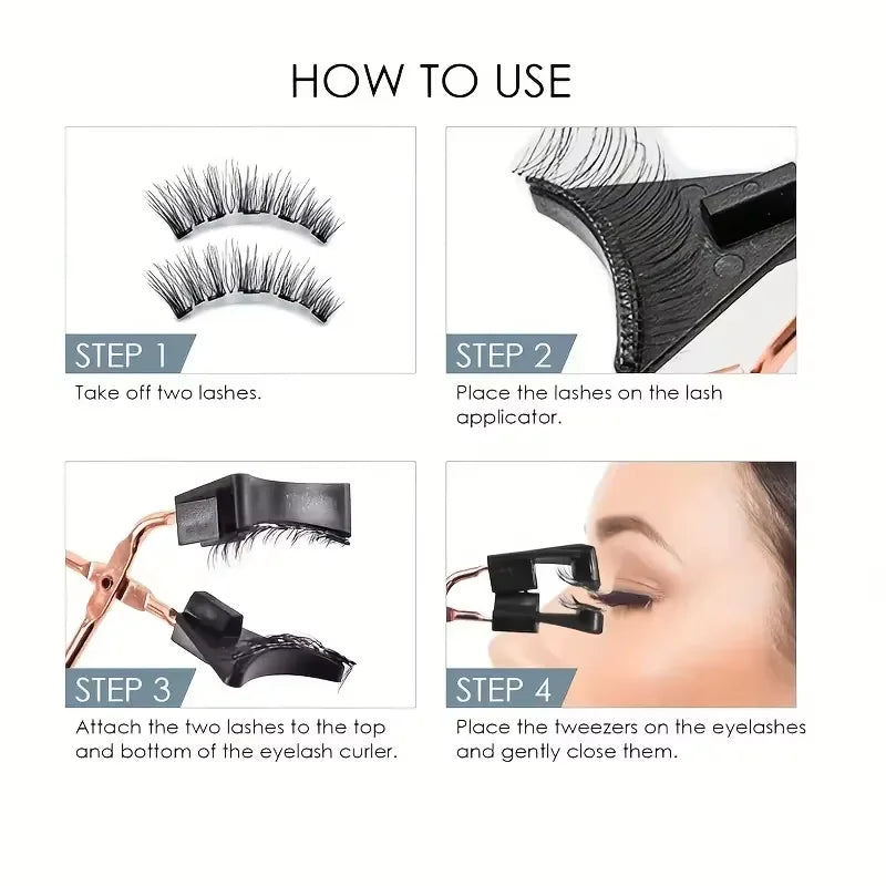 8-Piece 3D Magnetic Eyelashes Kit | Natural False Lashes Magnetic False Lashes QXL