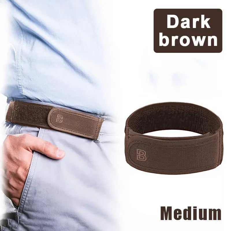 Elastic No-Buckle Belt | Adjustable Stretch Waistband Unisex Elastic Stretch Belt QXL Dark brown Medium