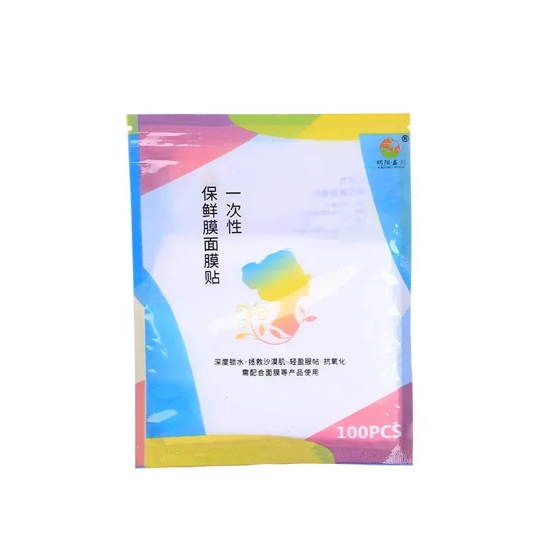 100-Pack Disposable PE Face & Neck Mask Wrap Film | Skincare Disposable Mask Wrap QXL