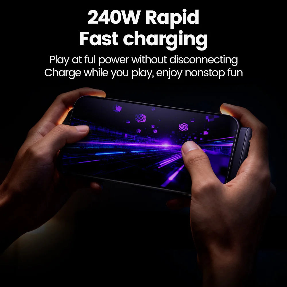 2-in-1 USB-C Cable & Phone Holder | 240W Fast Charging Braided USB-C Charging Cable QXL