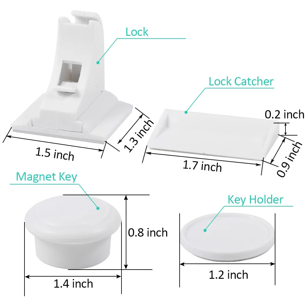 Magnetic Child Safety Cabinet Locks 12+3 Pack | Baby Drawer Latch Baby Cabinet Lock QXL