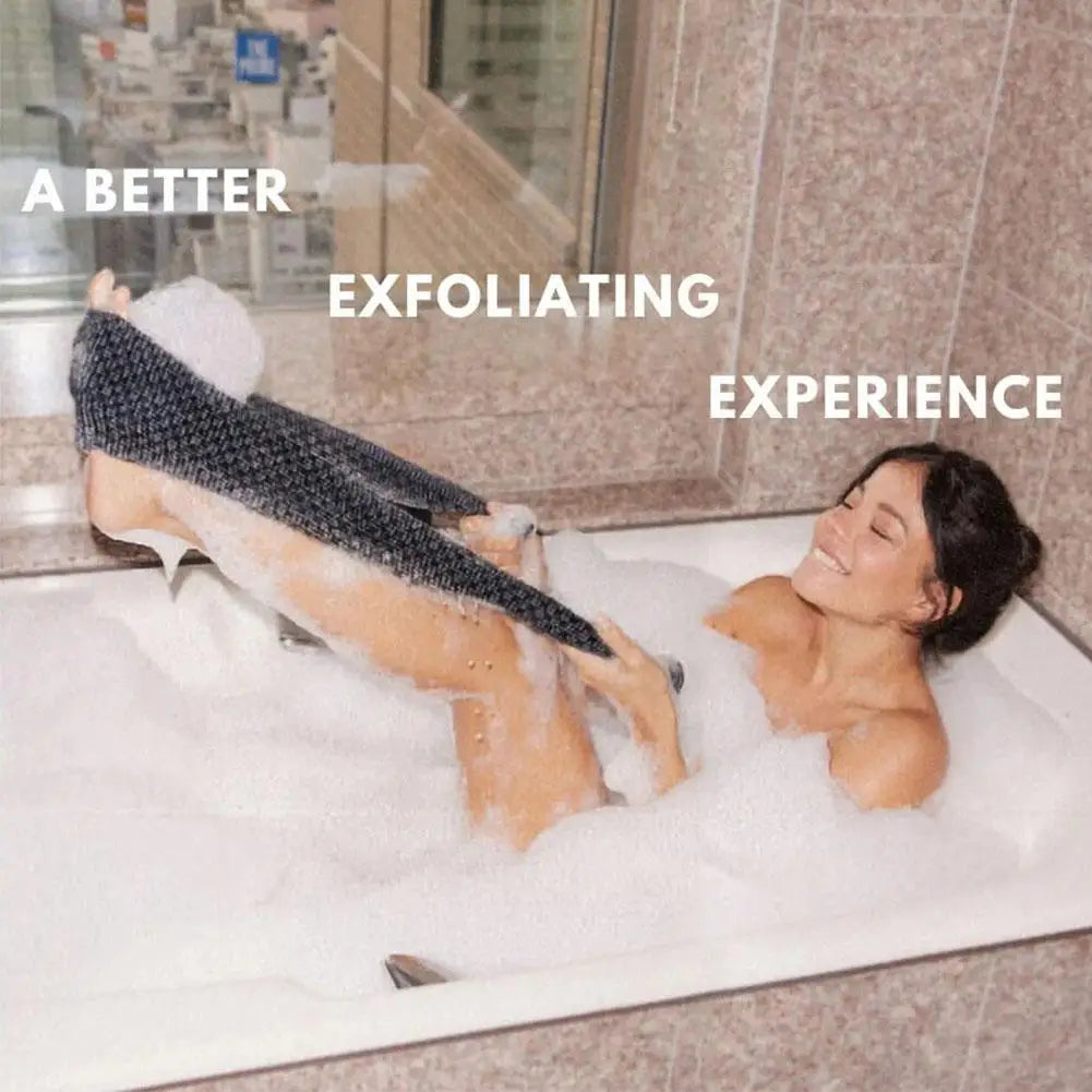Dual-Sided Exfoliating Back Scrub Towel | Unisex Bath Strap Exfoliating Bath Towel QXL