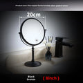 360° Rotating Double-Sided Iron Desktop Makeup Mirror Desktop Makeup Mirror QXL Black 8 inches