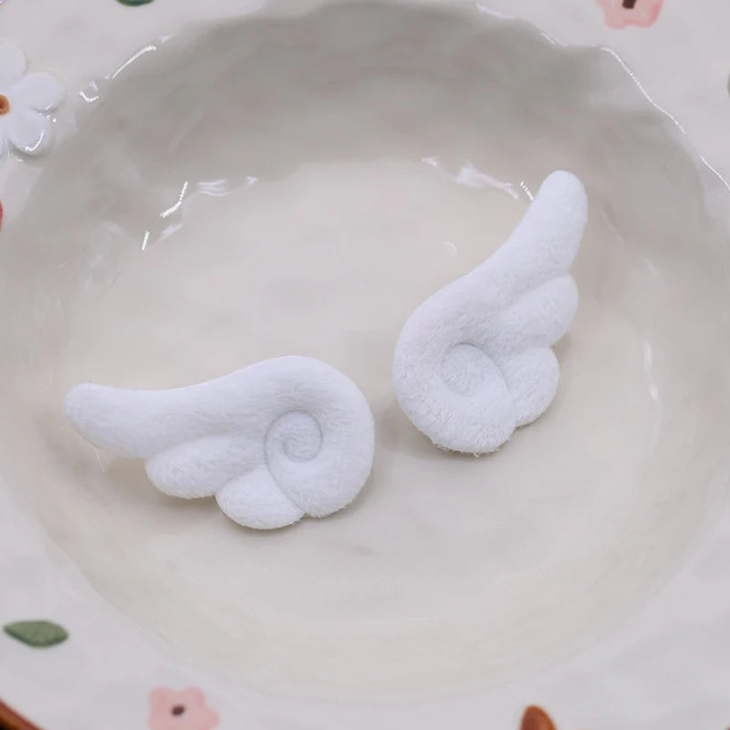 Plush Angel Wings Brooch Pair | Y2K Japanese Kawaii Style Angel Wings Brooch QXL