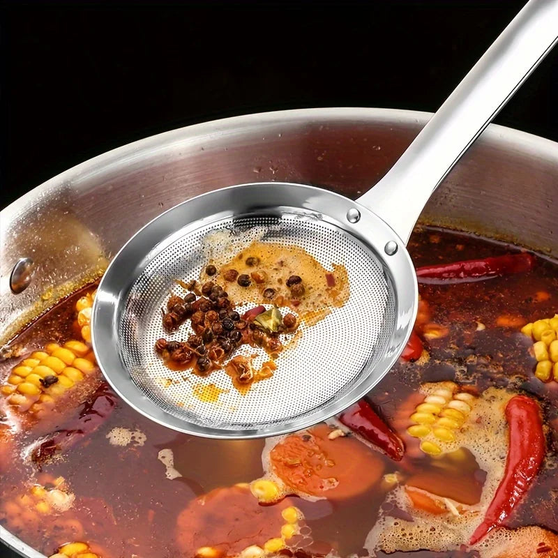 304 Stainless Steel Fat Skimmer Spoon | Fine Mesh Strainer Mesh Skimmer Spoon QXL