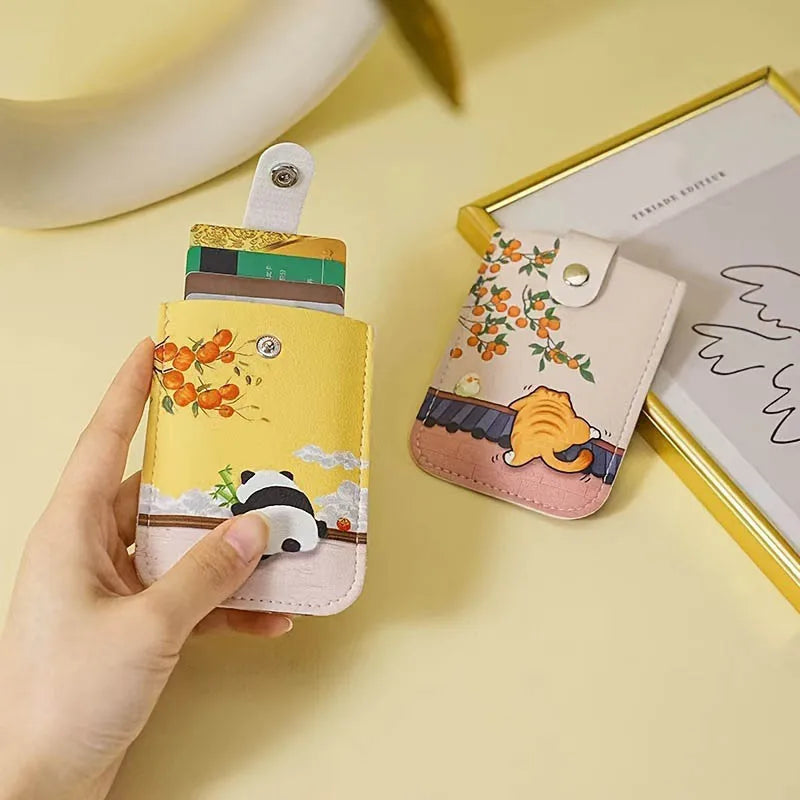 RFID Blocking Slim Card Wallet – Cute Panda PU Design Card Wallet QXL