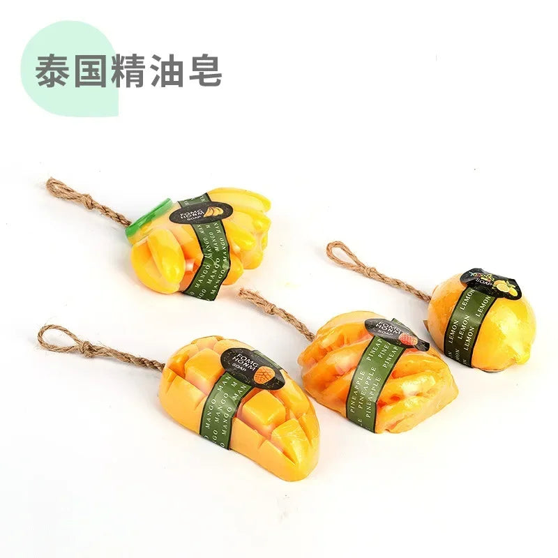 Fruit-Shaped Kids Handmade Bath Soap | Mango Banana Goat Milk Handmade Bath Soap QXL