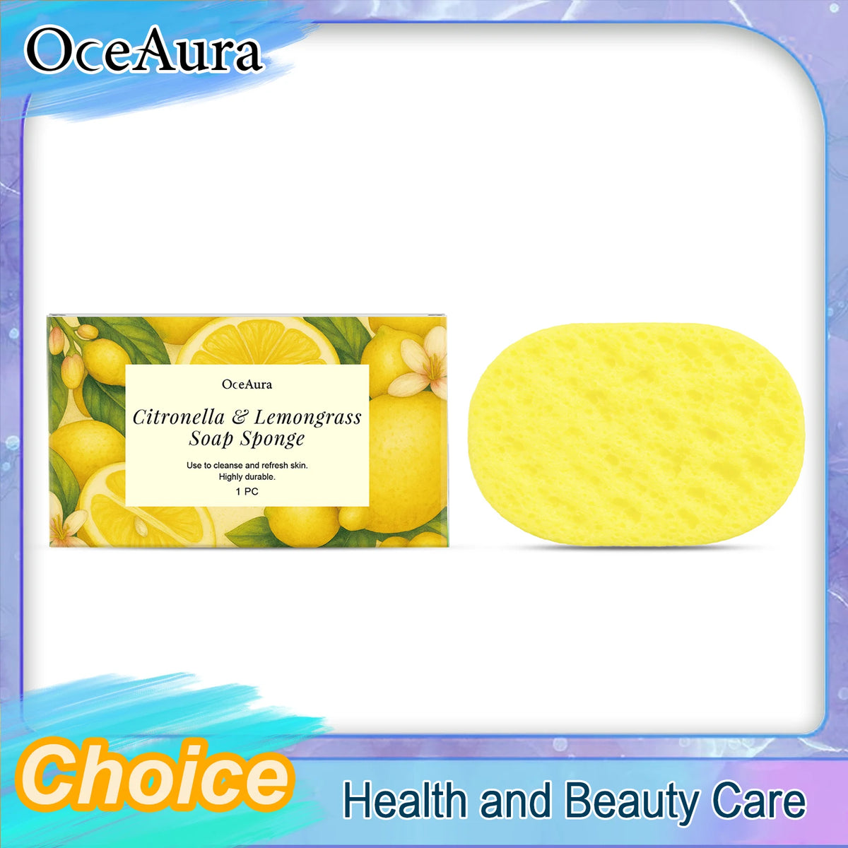 Lemongrass Bath Sponge | Exfoliating Lather-Boosting Scrubber Bath Sponge Scrubber QXL