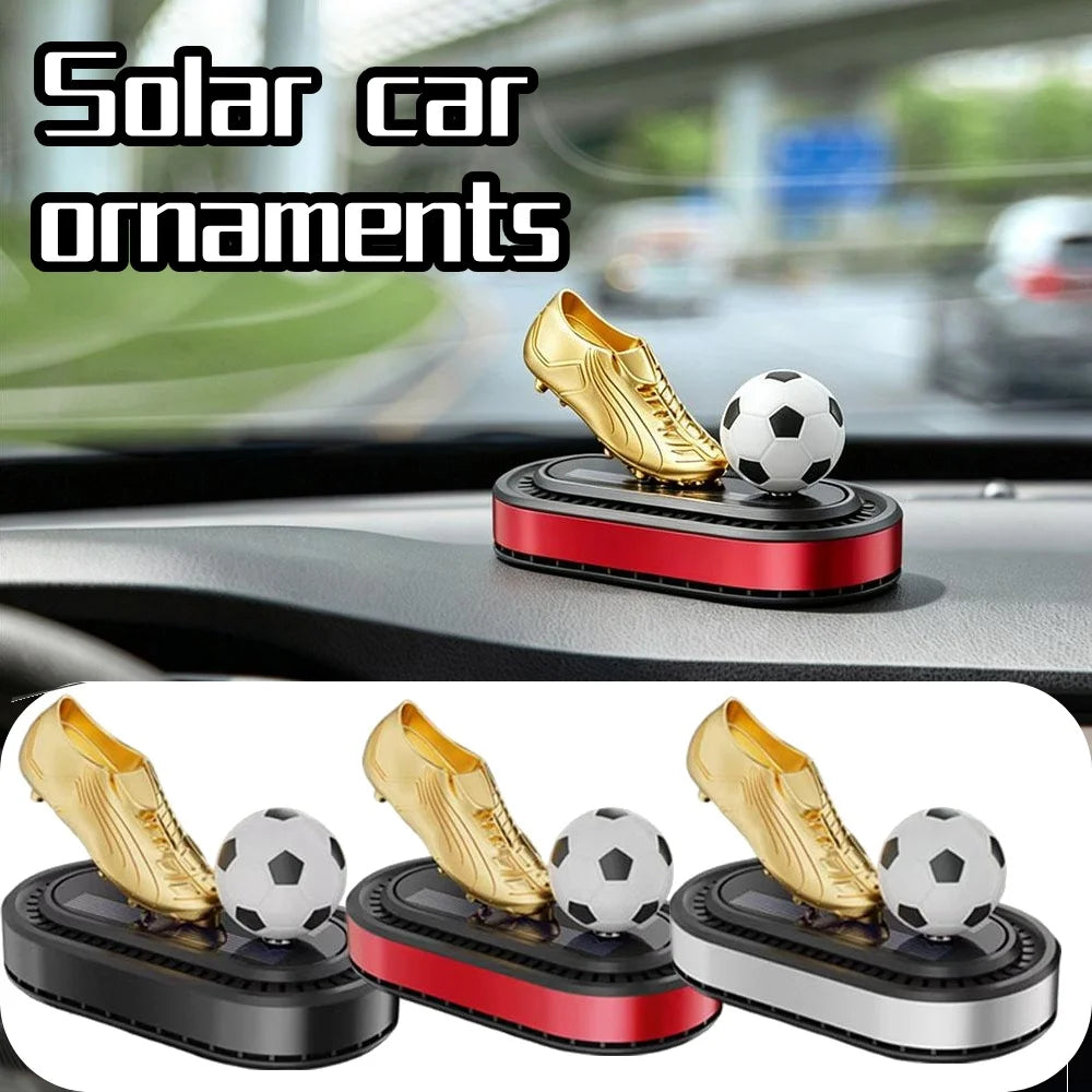 Solar Rotating Football Car Air Freshener | Golden Boot Decor Car Air Freshener QXL