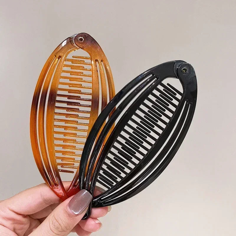 Fish-Shaped Banana Clip & Beaded Side Comb Hair Set Hair Clip Set QXL