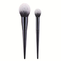 2-Piece Makeup Brush Set | Foundation, Blush & Powder Makeup Brush Set QXL Black White Hair