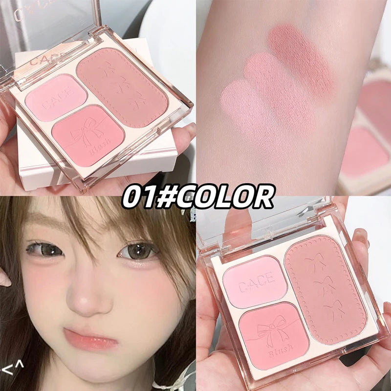 CACE Cream Blush Palette | High Pigment Long-Lasting Cheek Tint Cream Blush Palette QXL 01