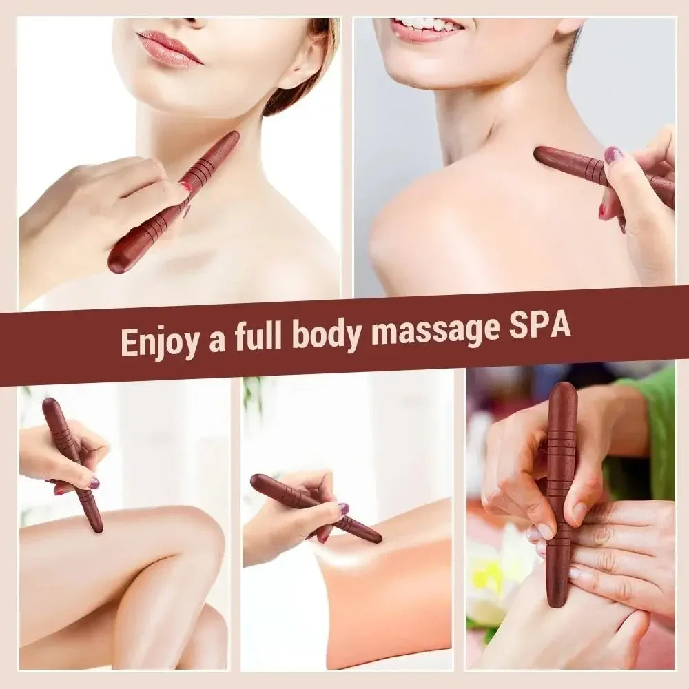 Wooden Acupressure Massage Stick | Portable Meridian Tool Acupressure Massage Stick QXL