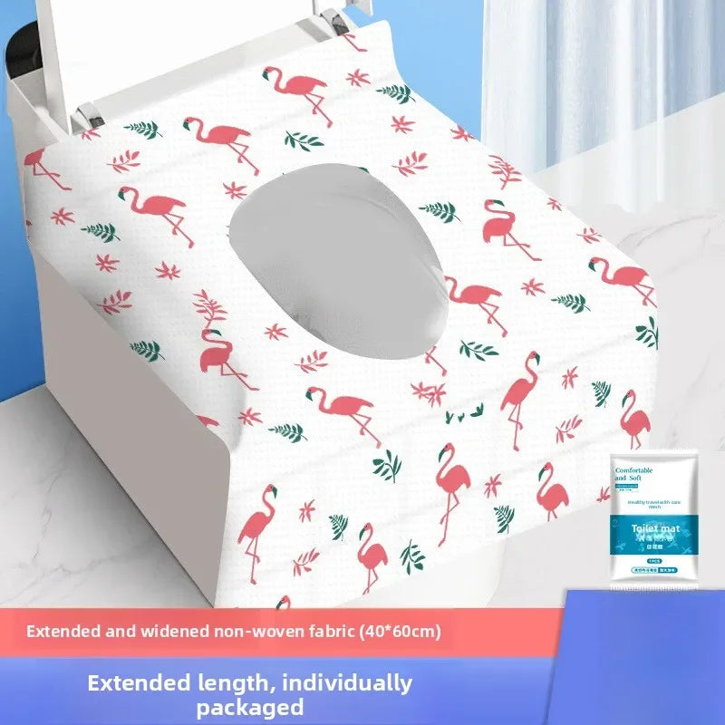 30-Pack Disposable Toilet Seat Covers | Waterproof Travel Toilet Seat Covers QXL 30pcs-flamingo