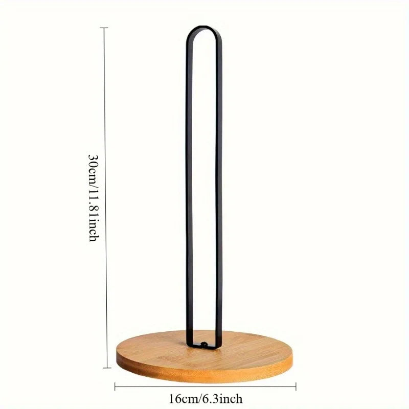 Nordic Bamboo Base Paper Towel Holder | Countertop Stand Paper Towel Holder QXL