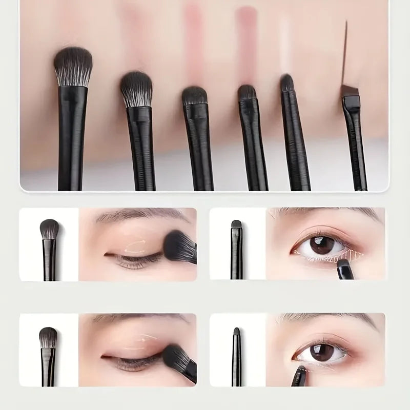 7-Pc Makeup Brush Set + Powder Puff | Soft Travel Kit Makeup Brush Set QXL