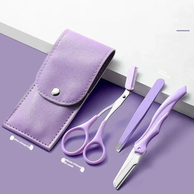 3-Piece Eyebrow Scissors, Razor & Comb Trimming Set Eyebrow Trimming Set QXL